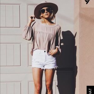 Lulus prevailing wind mauve top